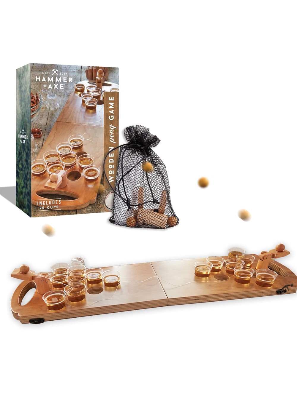 Hammer axe wooden pong game NWT